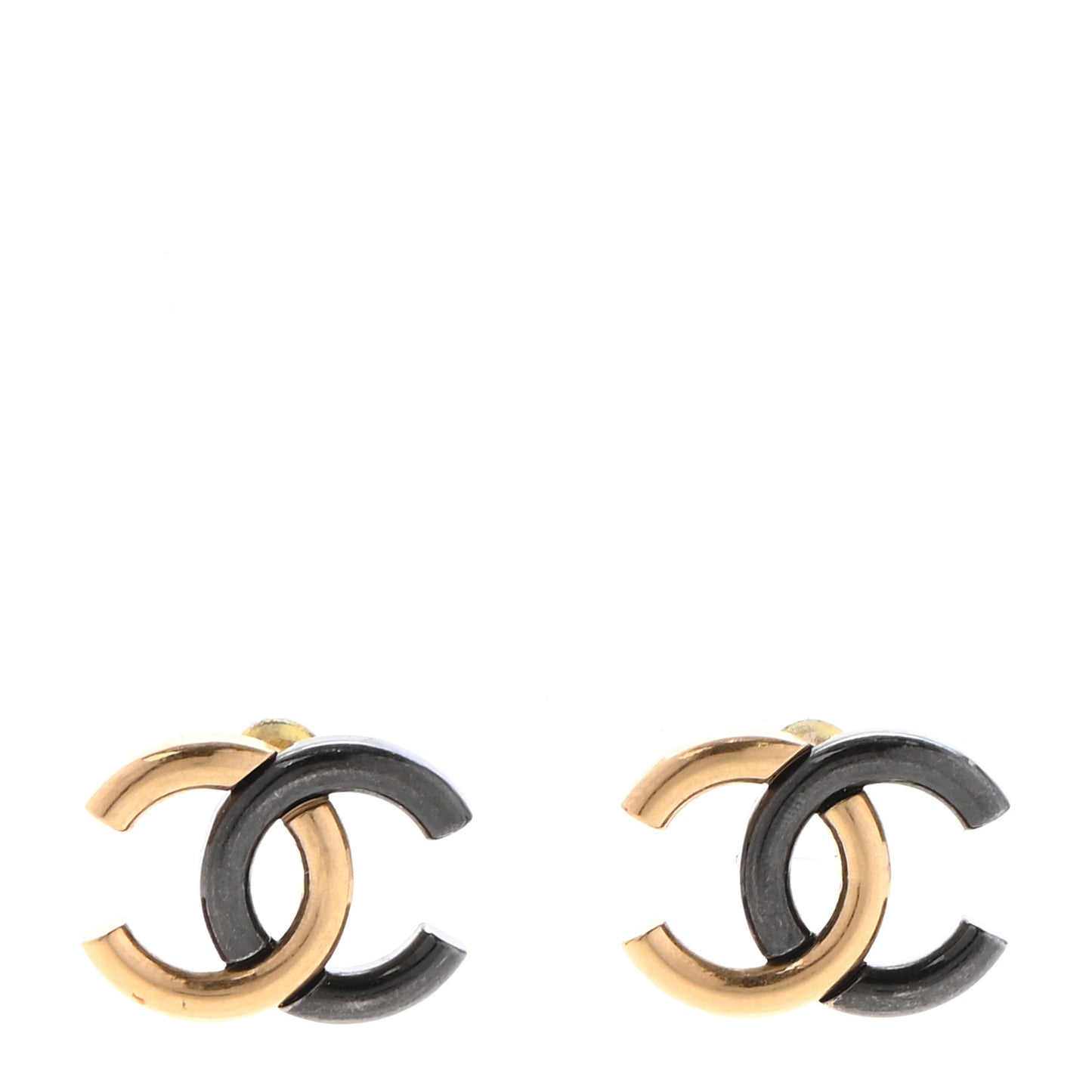 Metal CC Earrings Gold Ruthenium