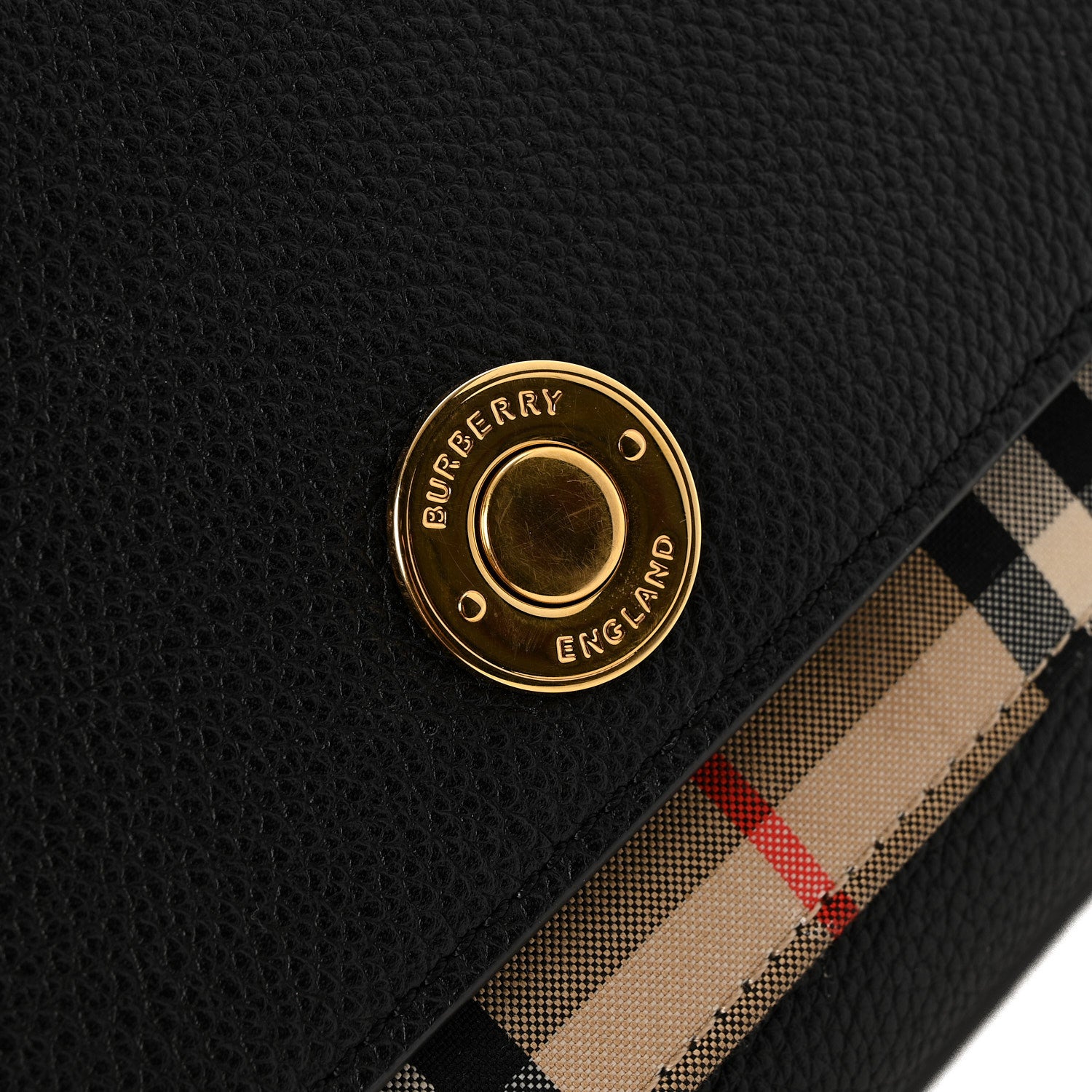 Burberry Coated Canvas Calfskin Vintage Check Medium Note Crossbody Bag Black 12 of 14