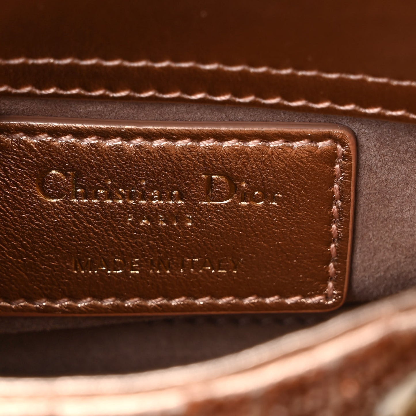 Lambskin Cannage Beaded Embroidery Micro Lady Dior Rose Gold