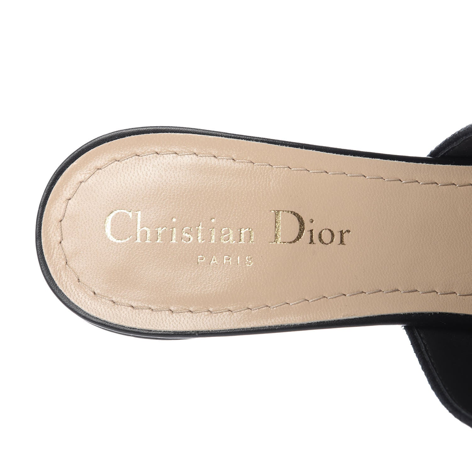 Christian Dior Cotton Embroidered D-Way Heeled Slide Sandal 39.5 Black 7 of 10