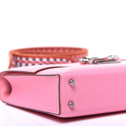 Hermes Chevre Mysore Mini Verrou Large Strap Bag Rose Confetti White 6 of 10