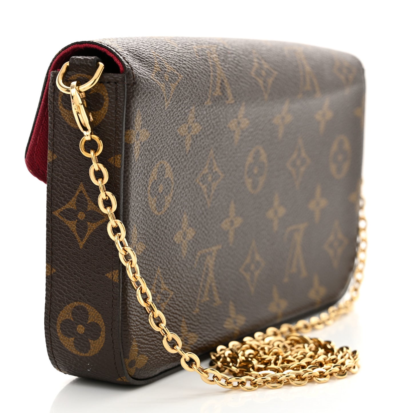 Monogram Pochette Felicie Chain Wallet Fuchsia