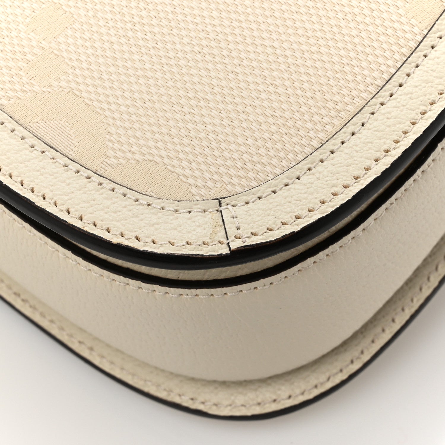 Gucci Monogram Jumbo GG Textured Dollar Calfskin Web Small Bamboo 1947 Top Handle Bag Off White 15 of 15