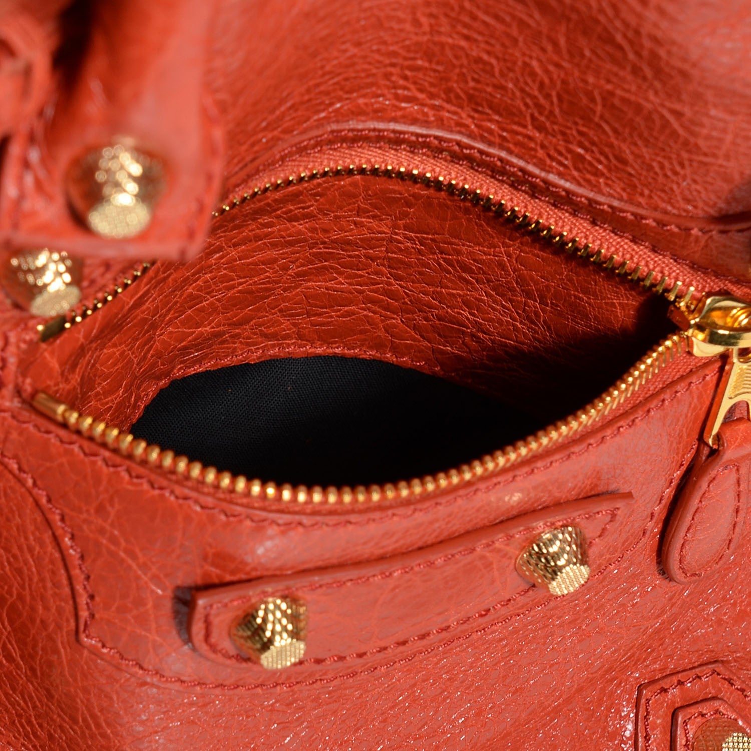 Balenciaga Agneau Giant 12 Gold Hardware S Sunday Tote Rouge Ambre 7 of 10
