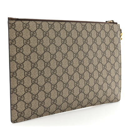 Gucci GG Supreme Monogram Neo Vintage Zip Wristlet Pouch Beige New Acero Crop 3 of 12