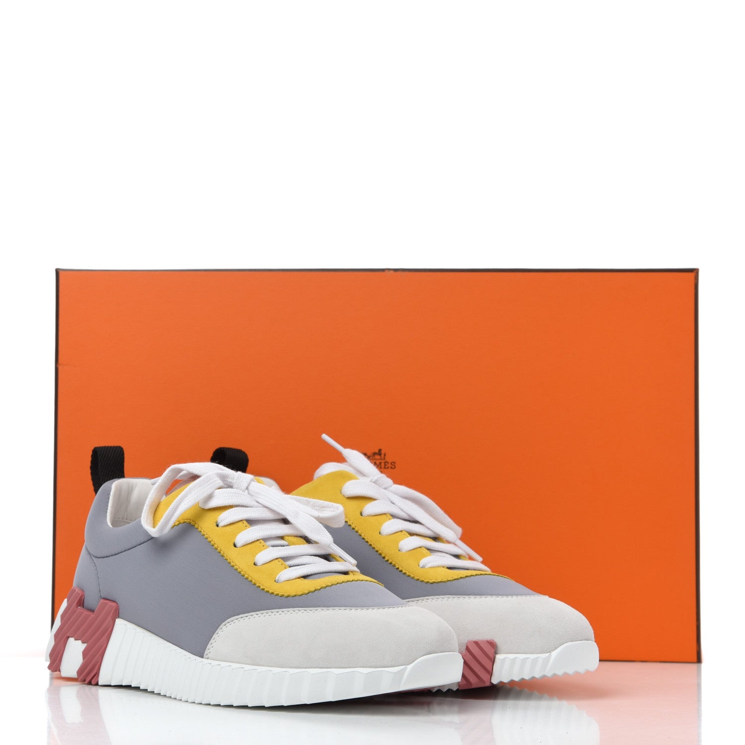 Hermes Technical Canvas Suede Goatskin Bouncing Sneakers 37.5 8 of 8