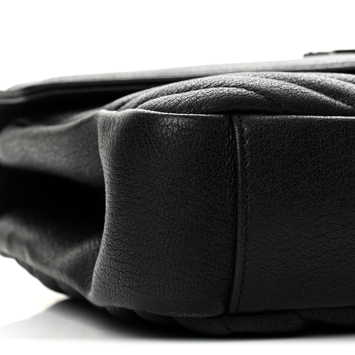 Saint Laurent Sheepskin Matelasse Chevron Monogram Medium College Bag Black 9 of 13