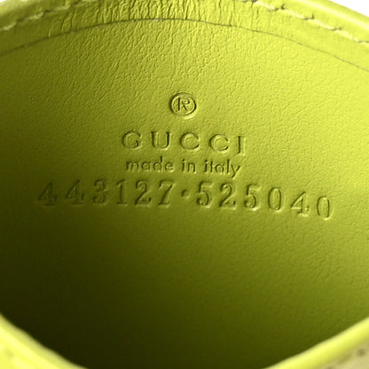 Gucci Calfskin Matelasse GG Marmont Card Holder Bright Green 6 of 6