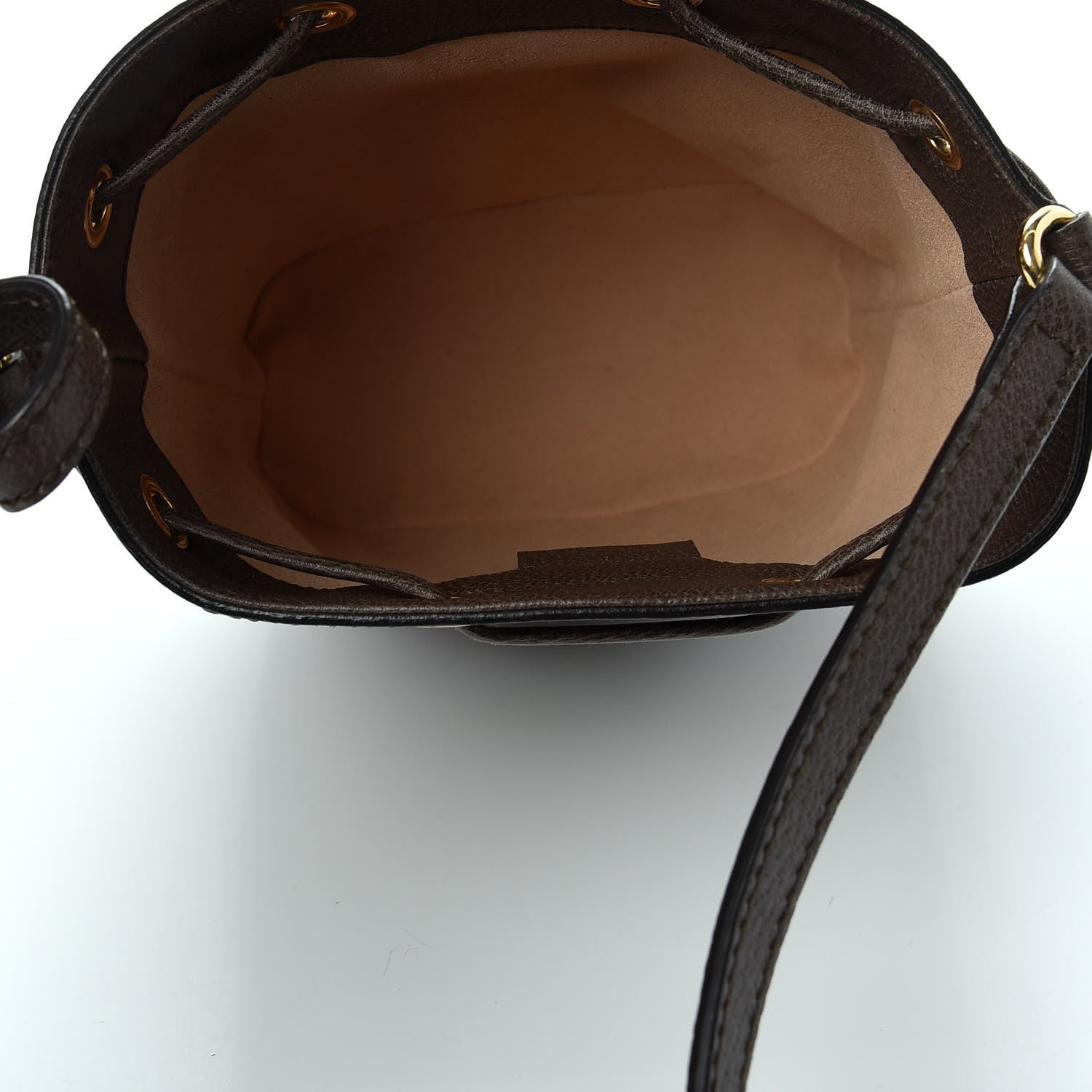 Gucci GG Supreme Monogram Web Mini Ophidia Bucket Bag Brown 5 of 9
