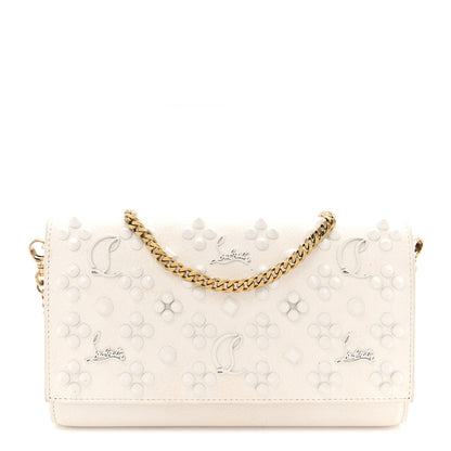 Christian Louboutin Calfskin Spikes Loubinthesky Paloma Wallet On Chain White 1 of 11