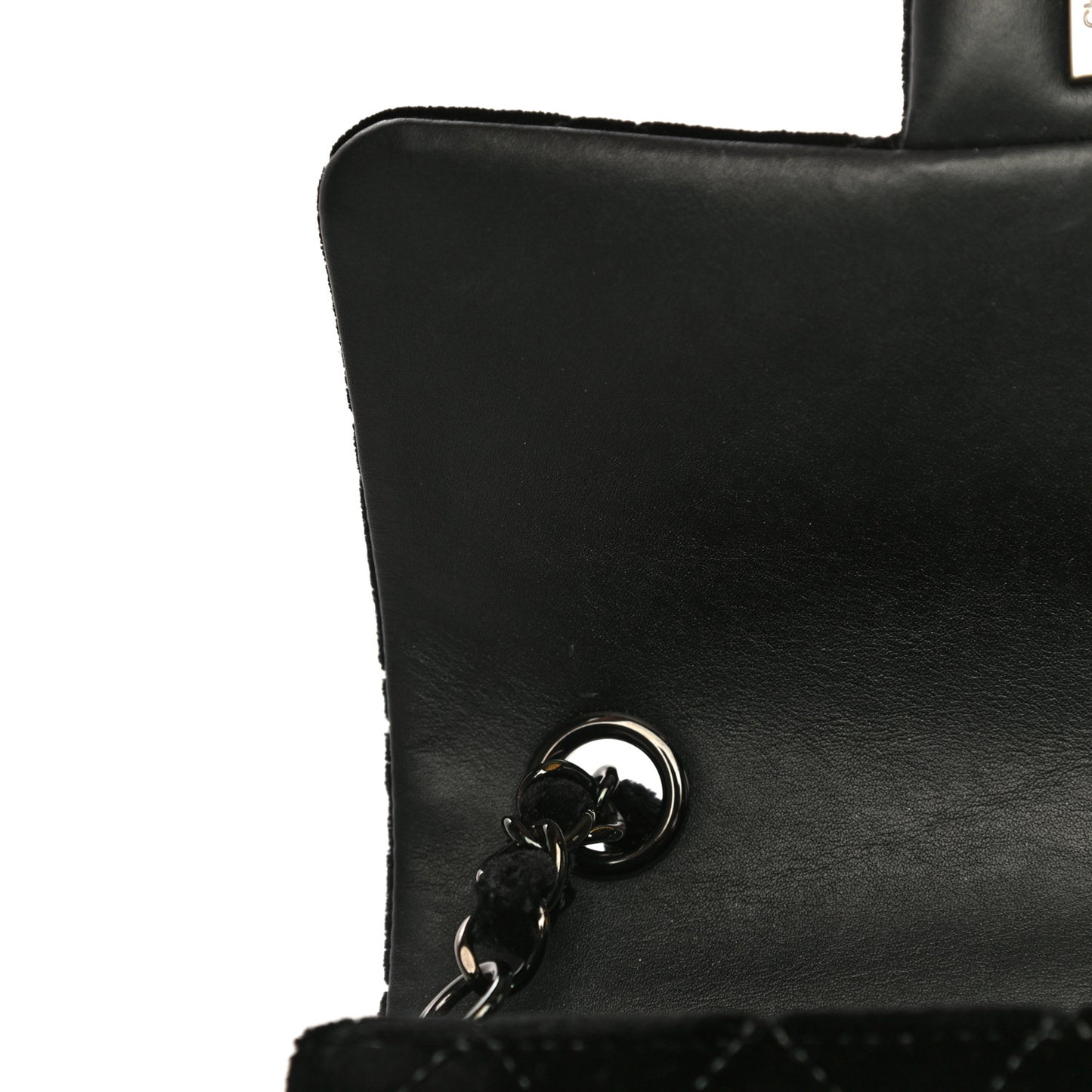 Velvet Quilted Mini Rectangular Flap So Black