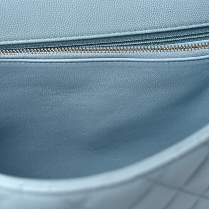 Chanel Caviar Quilted Medium Coco Handle Flap Light Blue 11 of 15