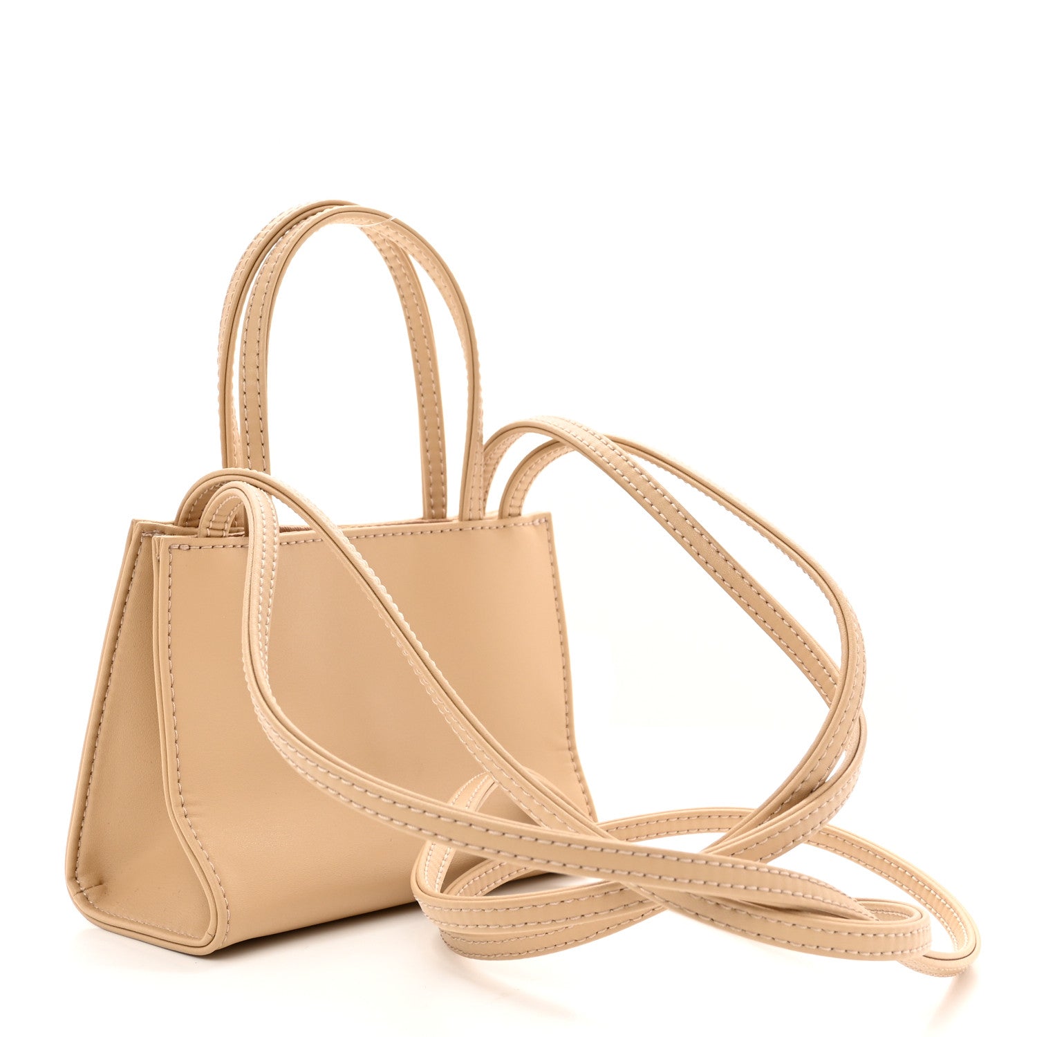 Telfar Vegan Leather Small Shopping Bag Cream 3 of 10