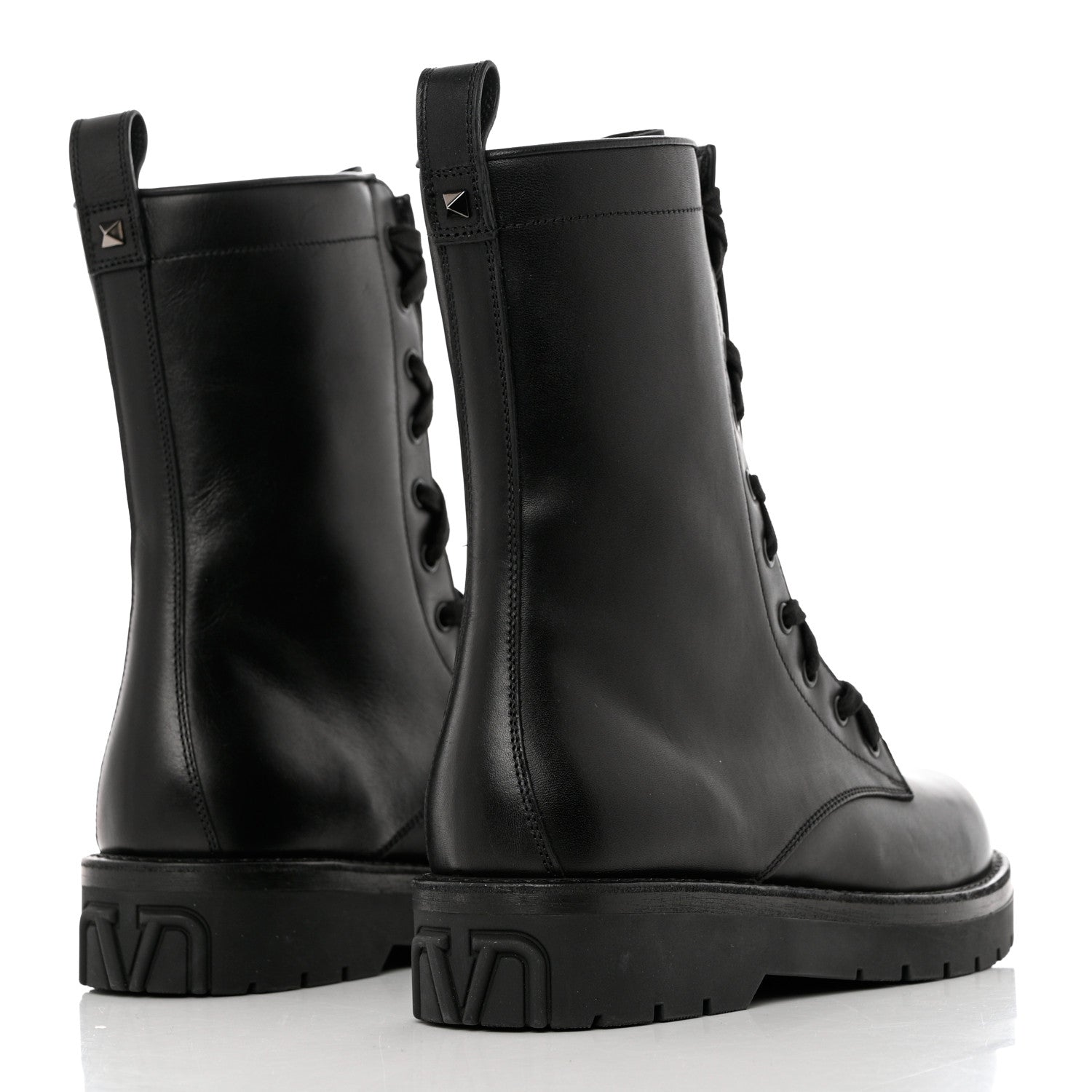 Valentino Garavani Calfskin XCombat 20/40mm Boots 38.5 Black 4 of 10