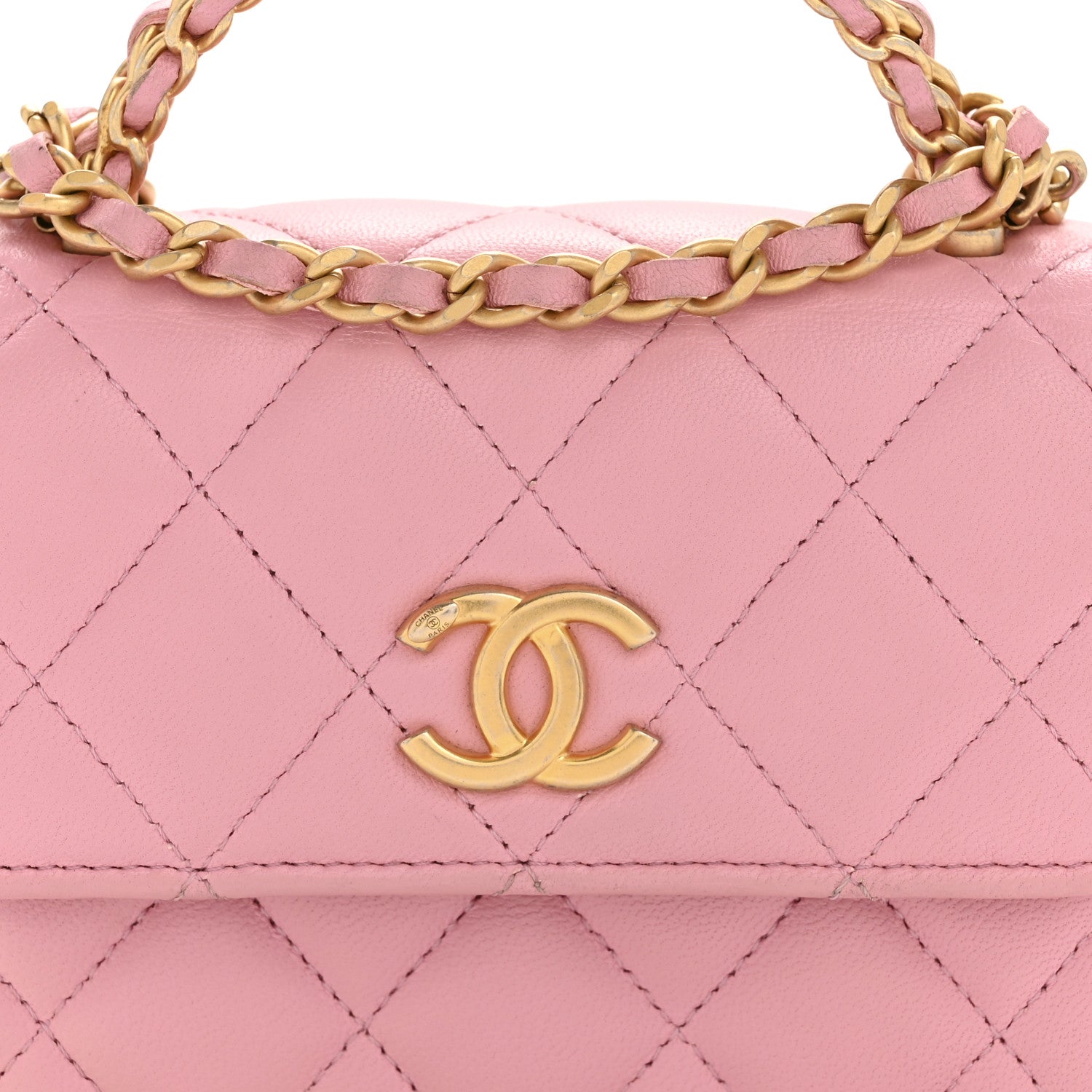 Chanel Lambskin Quilted Pick Me Up Mini Wallet On Chain Light Pink 8 of 12