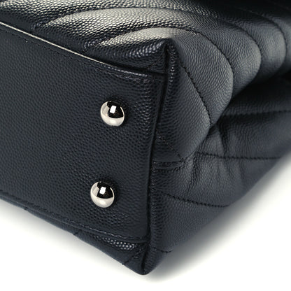 Chanel Caviar Chevron Quilted Mini Coco Handle Flap Black 6 of 12