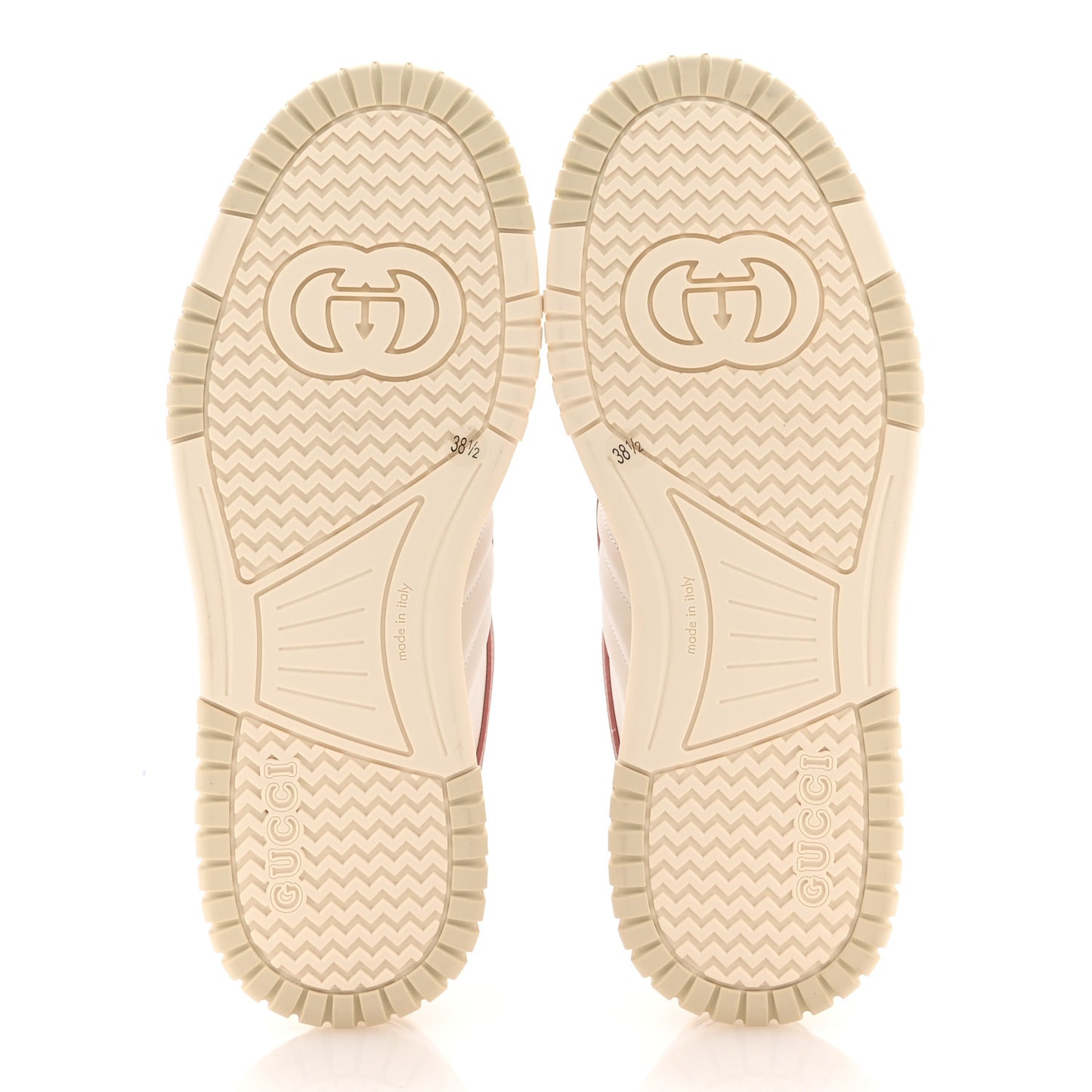Calfskin Womens Re-Web Sneakers 38.5 White Pink