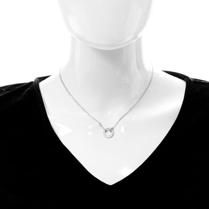 Cartier 18K White Gold 2 Diamond LOVE Necklace 3 of 4