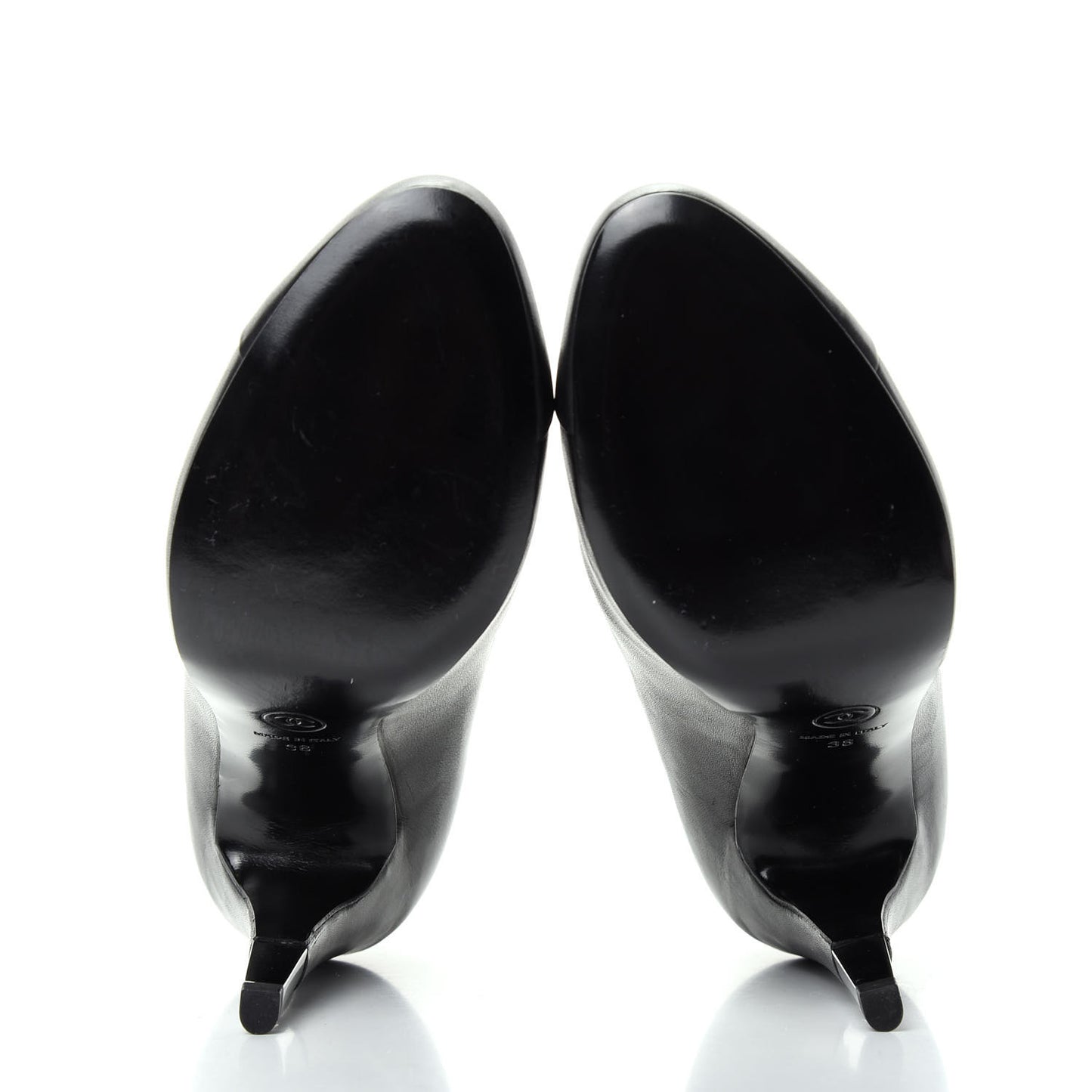 Calfskin Oxford Lace Up Ankle Booties 38 Black