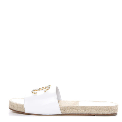 Chanel Lambskin Pearl CC Espadrille Slip On Sandals 42 Ivory 1 of 8