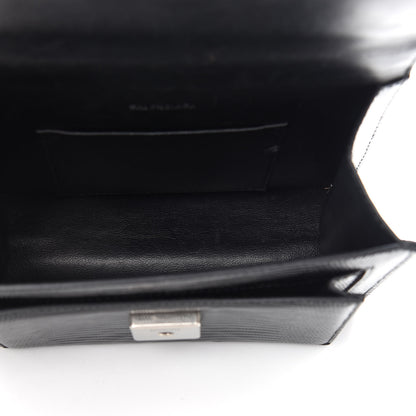Balenciaga Patent Calfskin Lizard Embossed XS Sharp Top Handle Bag Black 5 of 10