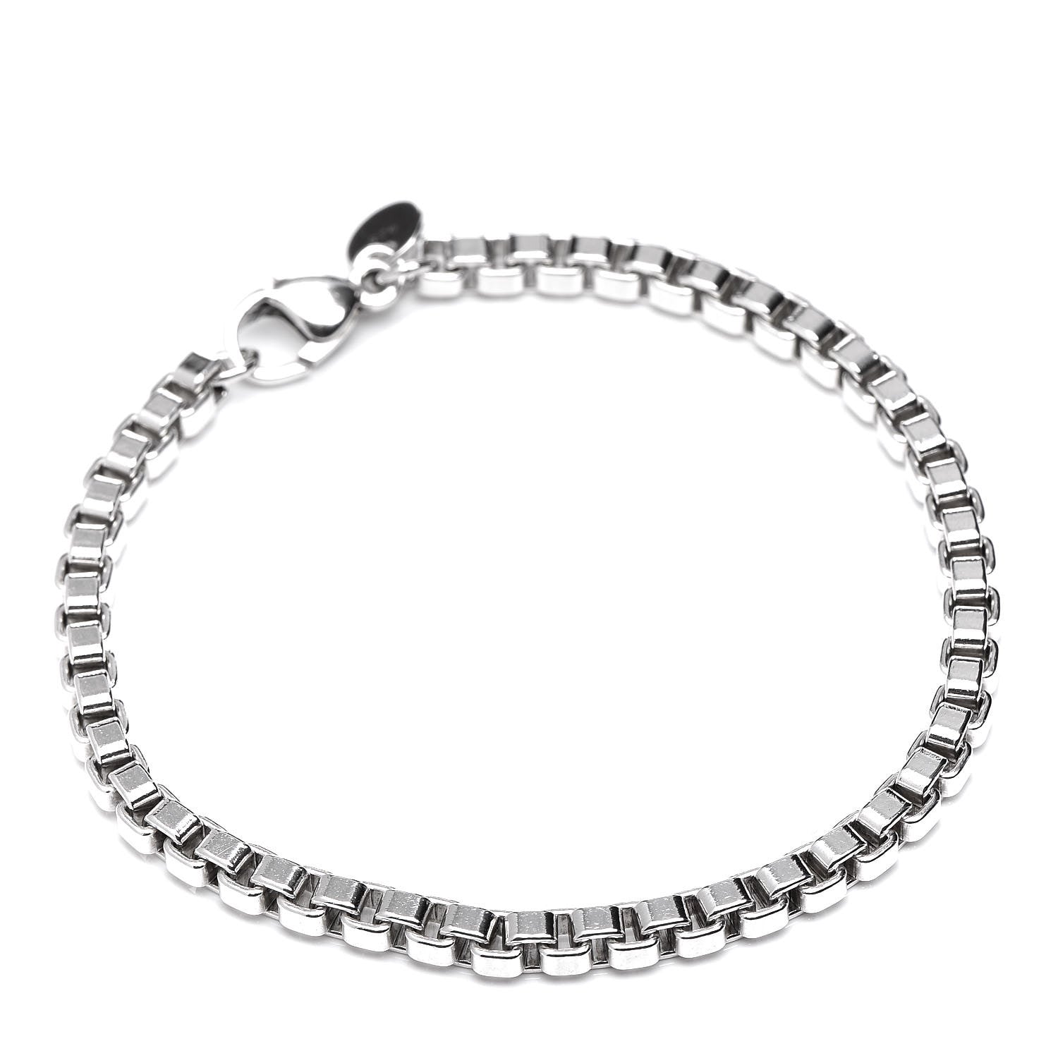 Tiffany Sterling Silver 4mm Venetian Link Bracelet 1 of 6
