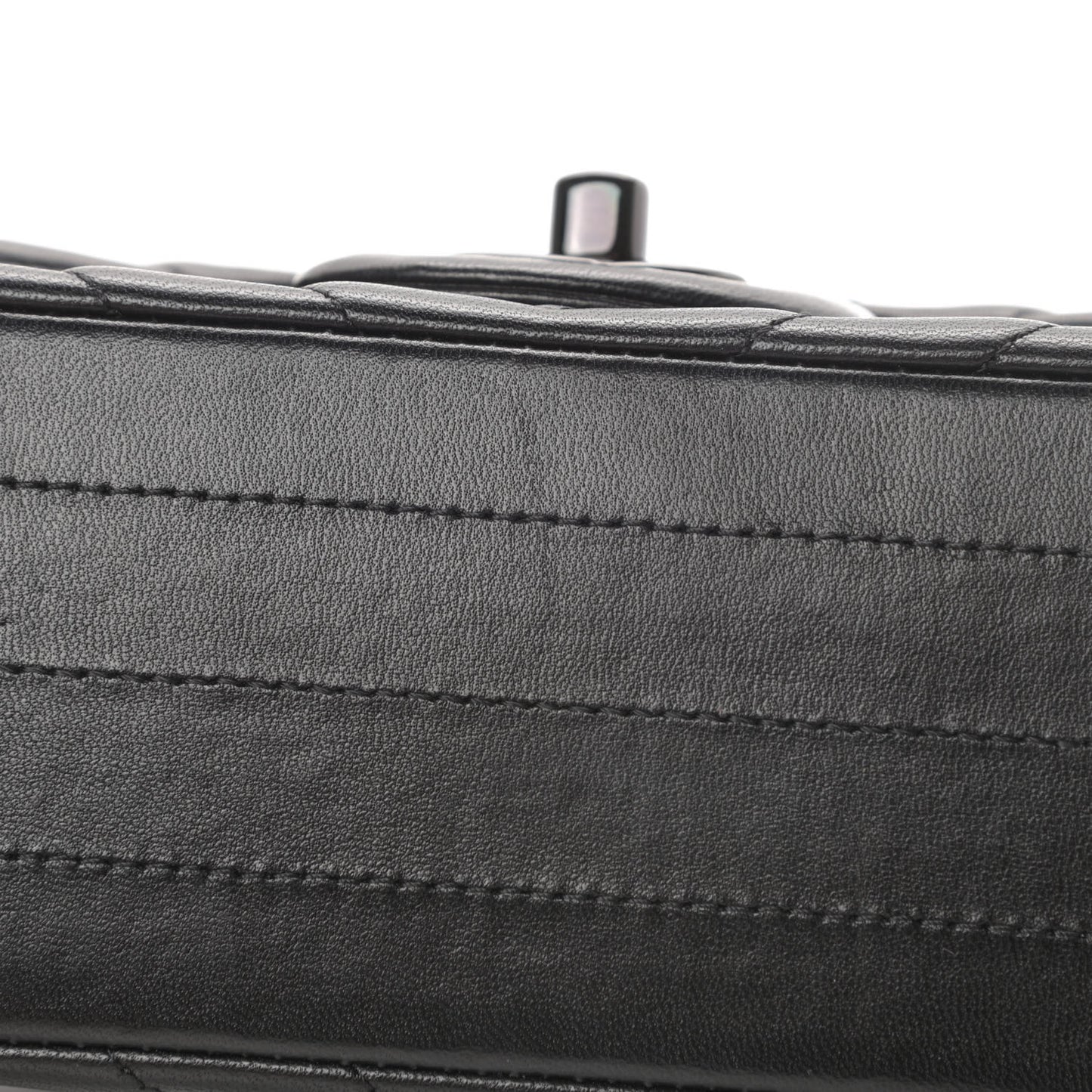Lambskin Chevron Quilted Mini Rectangular Flap So Black