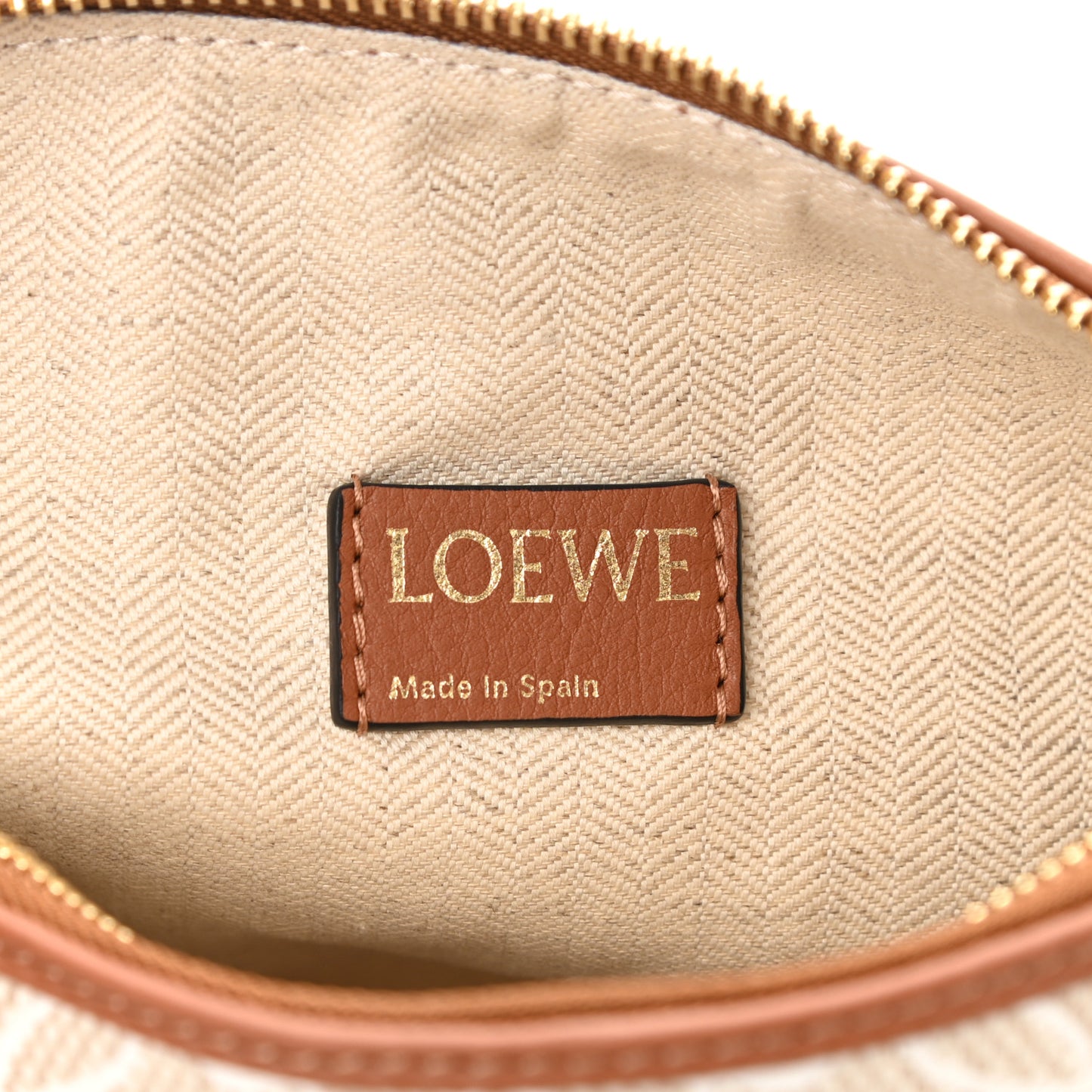 Jacquard Anagram Calfskin Small Cubi Bag Ecru Tan