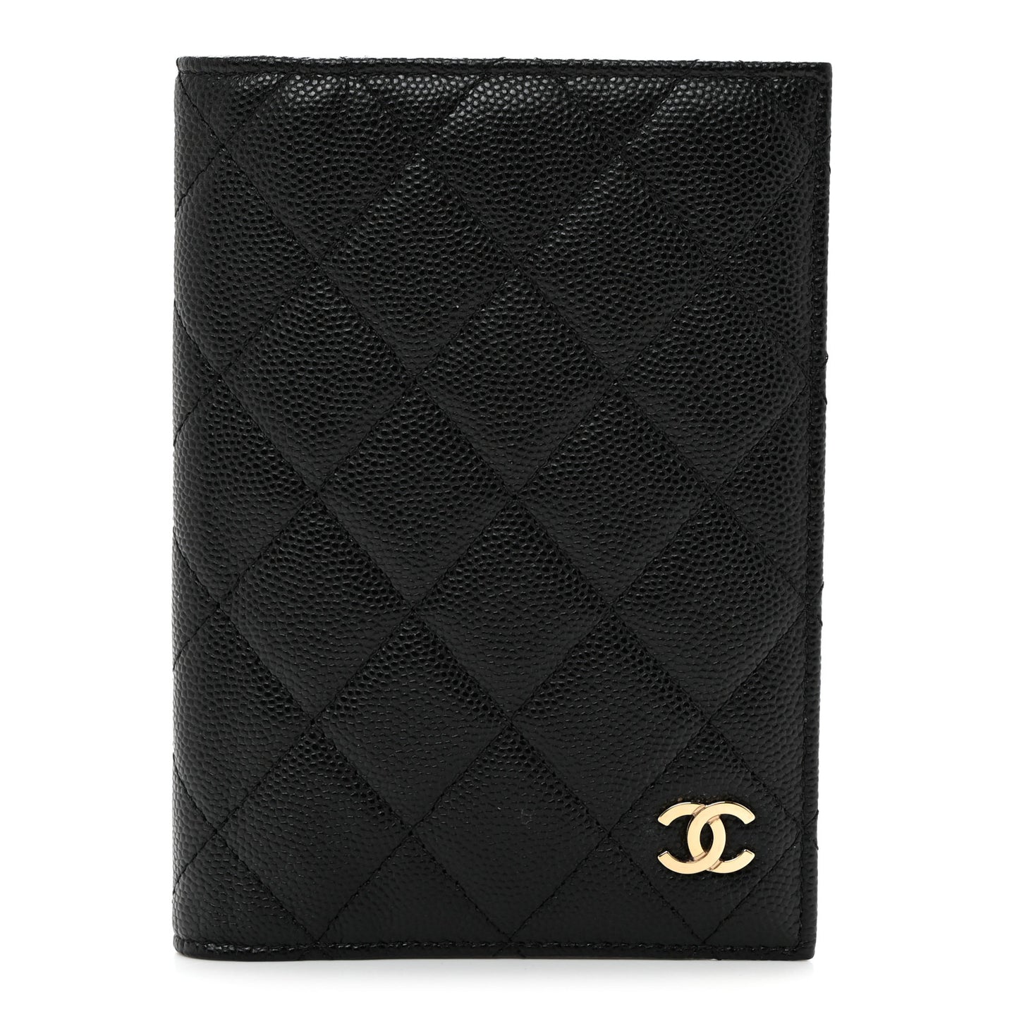 Caviar Quilted Passport Holder Black
