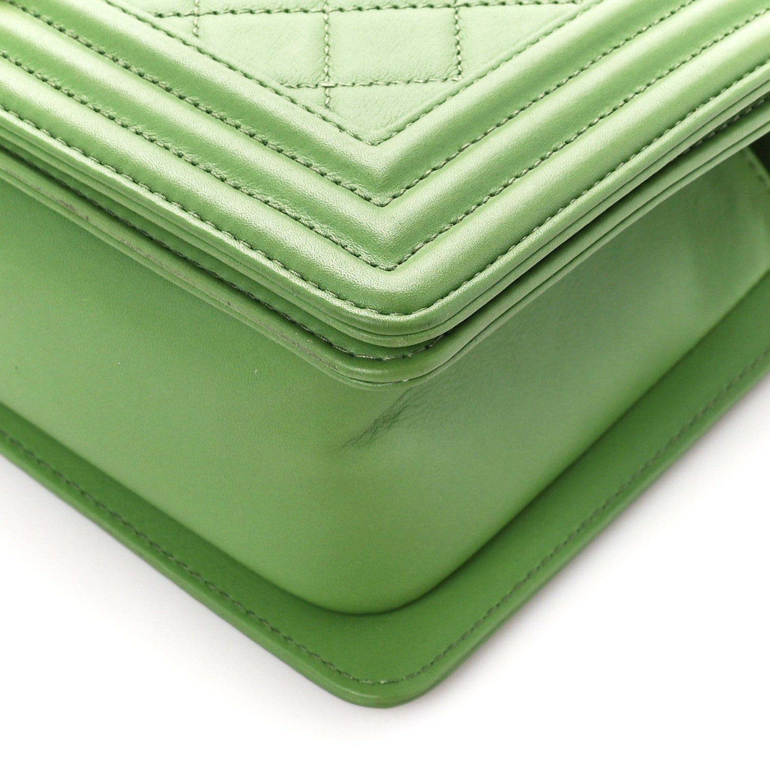 Chanel Lambskin Quilted Medium Boy Flap Green 10 of 10