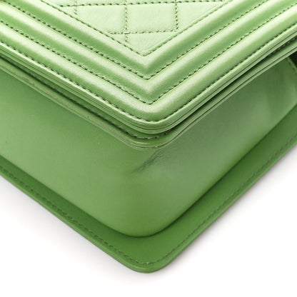 Chanel Lambskin Quilted Medium Boy Flap Green 10 of 10