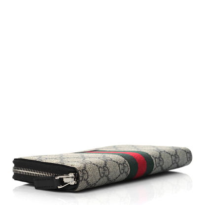 Gucci GG Supreme Monogram Web Zip Around Wallet Beige Cocoa 4 of 8
