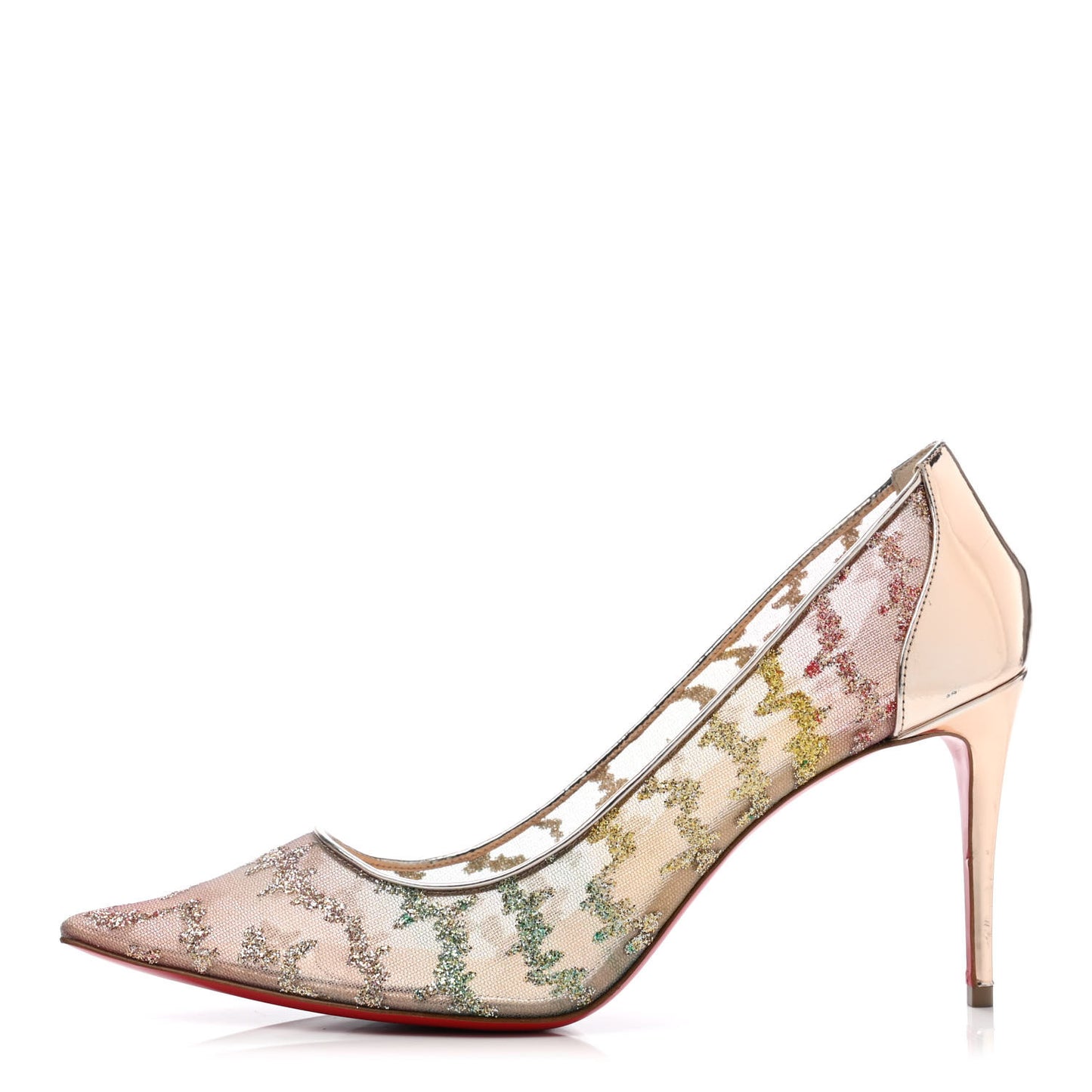 Metallic Rete Lace Chantilly 554 85 Pumps 41.5 Blush Multicolor