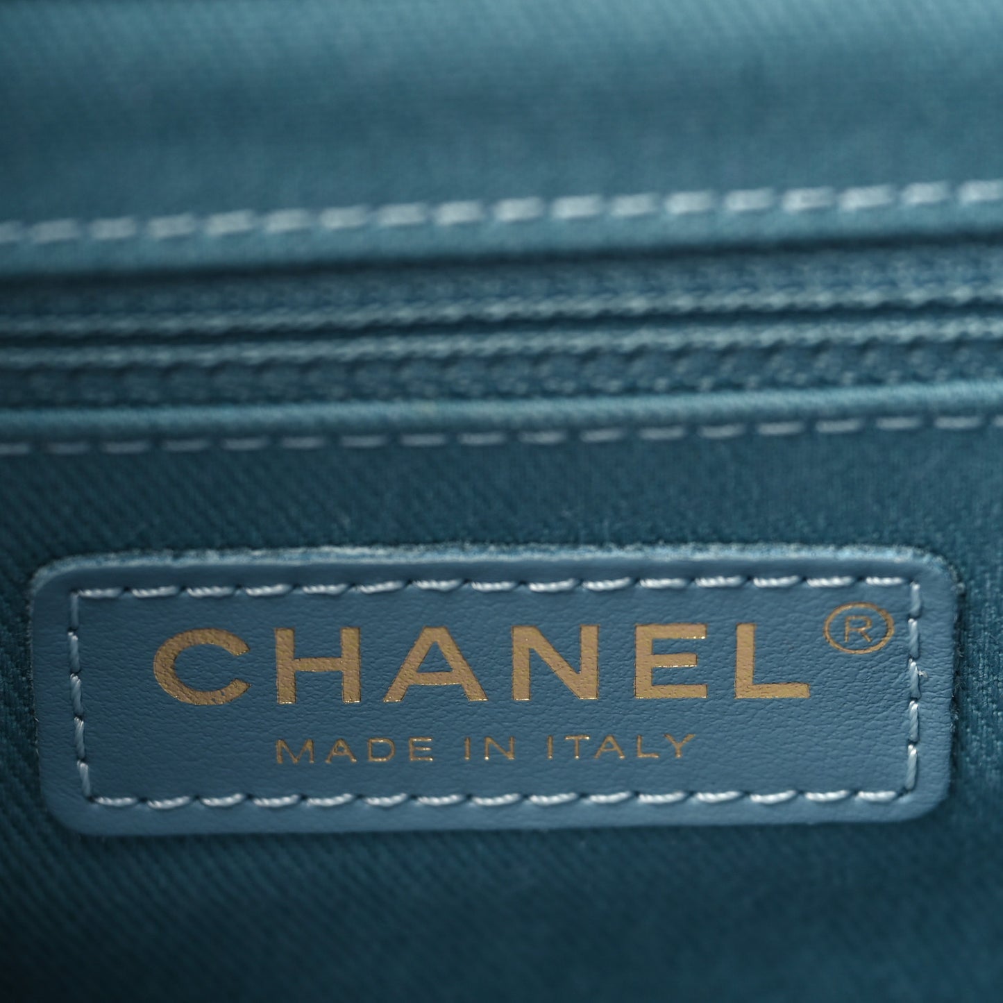 Caviar Quilted Small Business Affinity Flap Light Blue