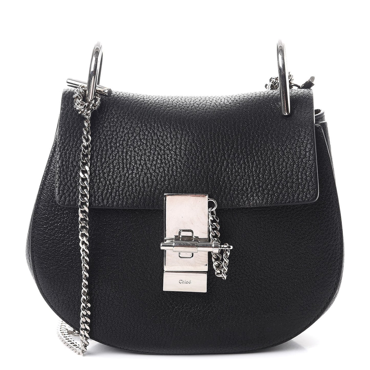 Grained Lambskin Mini Drew Shoulder Bag Black
