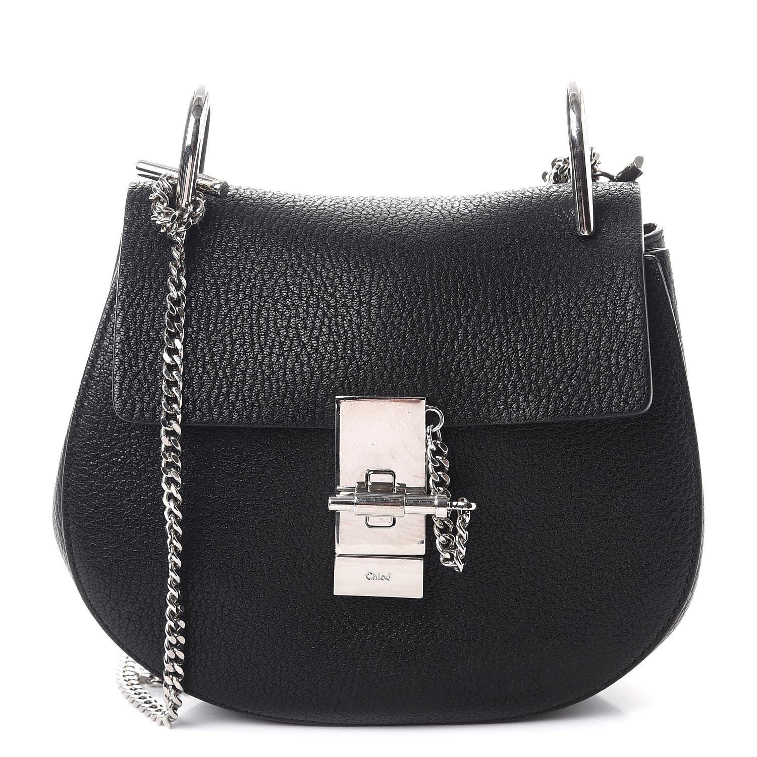Chloe Grained Lambskin Mini Drew Shoulder Bag Black 1 of 10