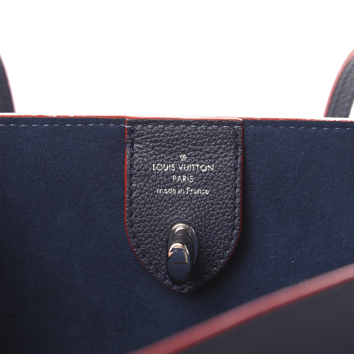 Calfskin Lockme Go Tote Marine Rouge