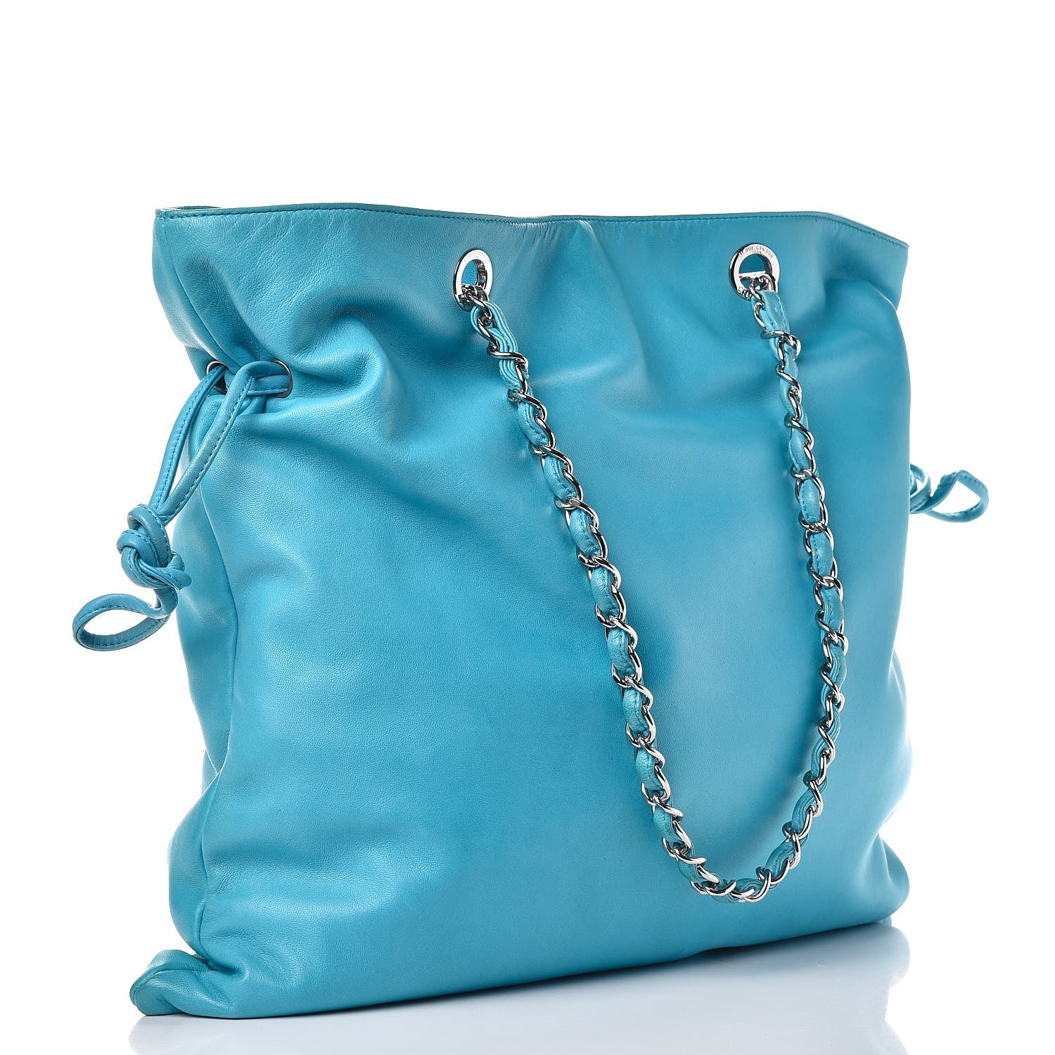 Chanel Lambskin CC Disc Tote Turquoise 4 of 12