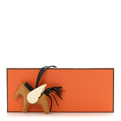 Hermes Milo Lambskin Grigri Rodeo Pegase Horse Bag Charm PM Sesame Black Nata 6 of 6