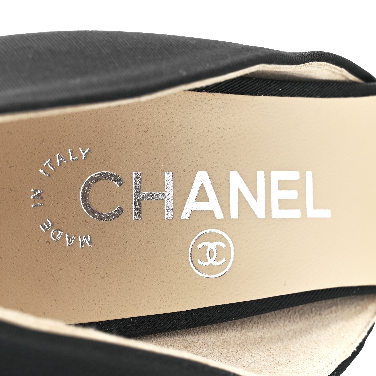 Chanel Satin Grosgrain Pearl Pumps 39 Black 7 of 7