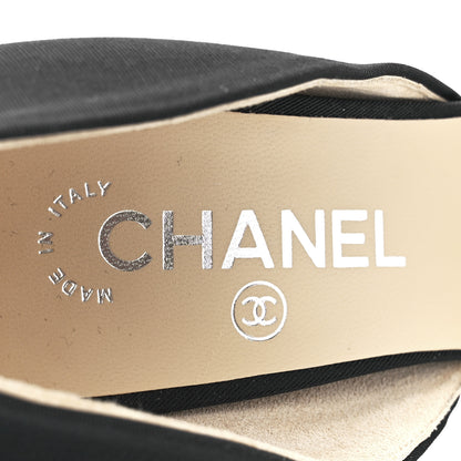 Chanel Satin Grosgrain Pearl Pumps 39 Black 7 of 7