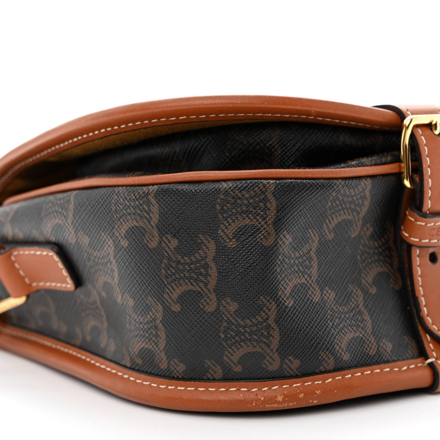 Triomphe Canvas Medium Folco Bag Tan