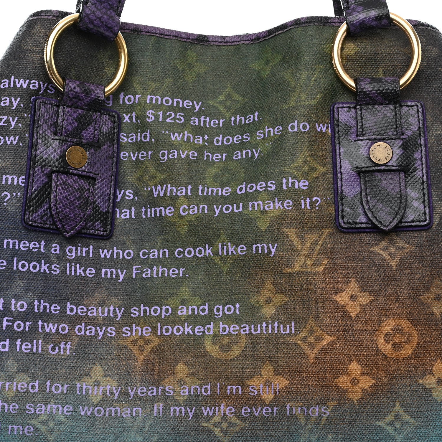 Louis Vuitton Richard Prince Monogram Karung Heartbreak Jokes Tote 8 of 10