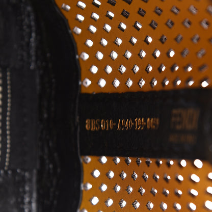 Fendi Vitello Liberty Glossy Lambskin F is Fendi Perforated Mini Mon Tresor Bucket Bag Sand Mimosa Black 6 of 10