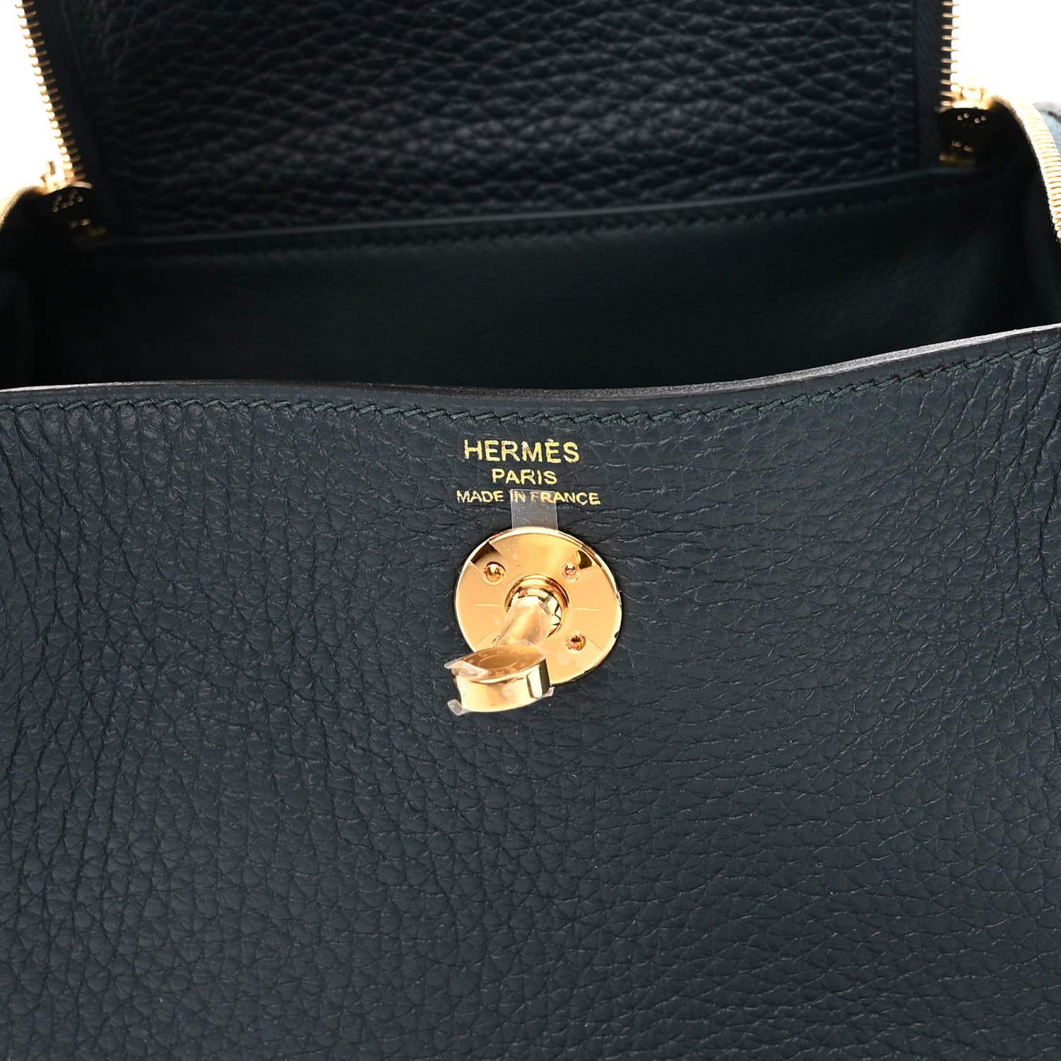 Hermes Taurillon Clemence Mini Lindy 20 Vert Cypress 6 of 10