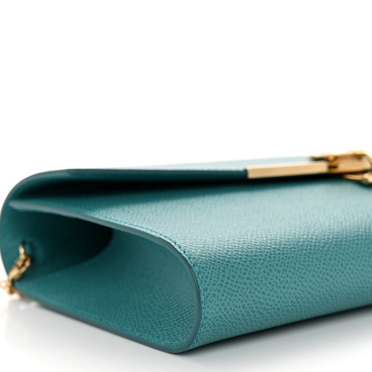 Hammered Calfskin Gancio Shoulder Bag Jade Vine