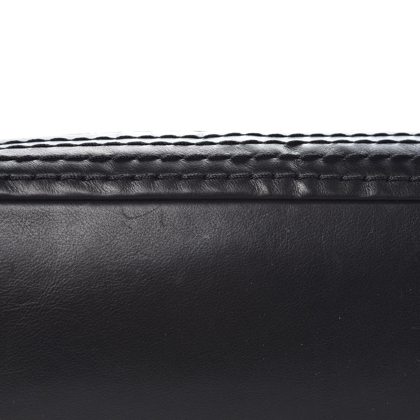 Calfskin Stitched Large Expandable Flap Bag Black