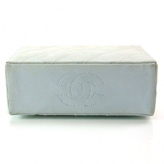 Lambskin Quilted Box Handbag Sky Blue