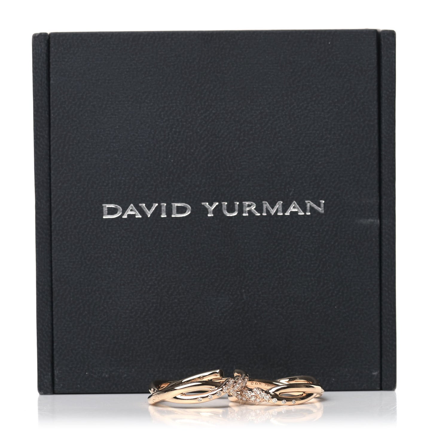18K Yellow Gold Diamond 21mm Continuous Hoop Earrings