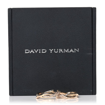 David Yurman 18K Yellow Gold Diamond 21mm Continuous Hoop Earrings 5 of 5